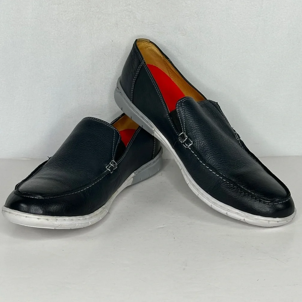 Sandro Moscoloni M180 Navy Blue Racino Leather Loafers Comfort Sz 9 1/2‎